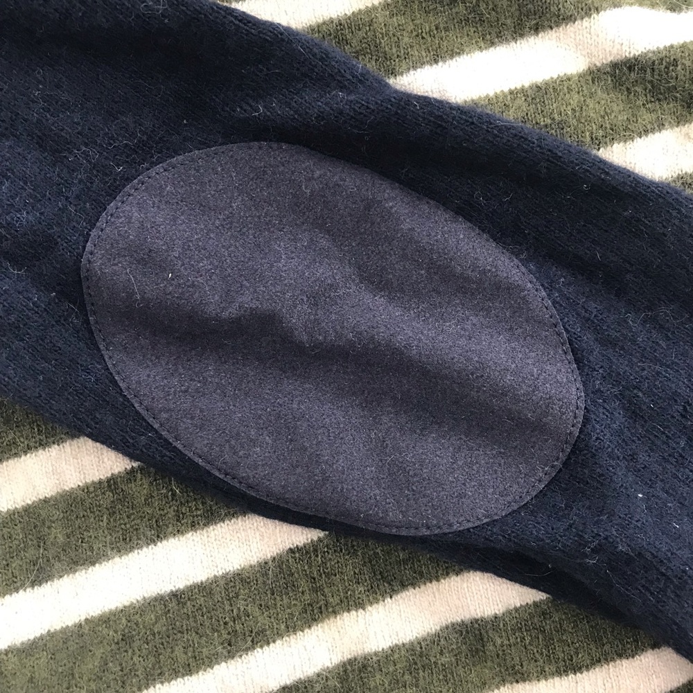 J. CREW side button wool sweater navy + olive - Picture 4 of 8